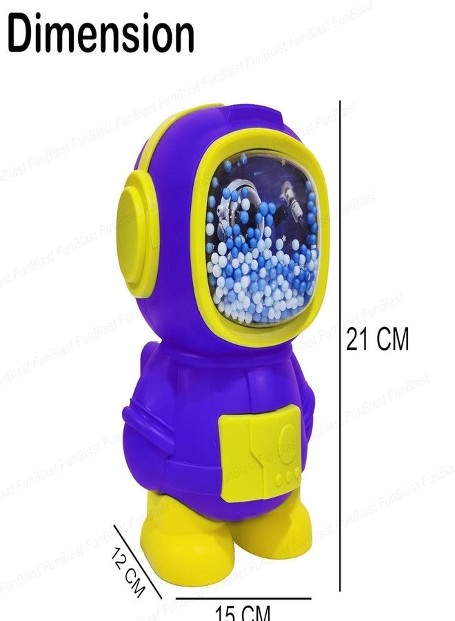 APEROL DESIGN Piggy Bank Astronaut Shaped Coin Box for Kids, Plastic Piggy Bank for Kid, Coin Box with Password Lock, Best Return Gifts for Kid (Yellow_Blue) - Image 2